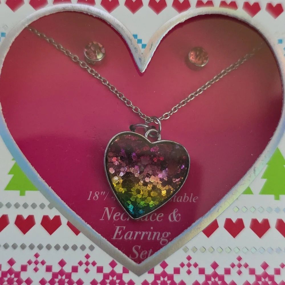 Heart Necklace and Earring Set 18